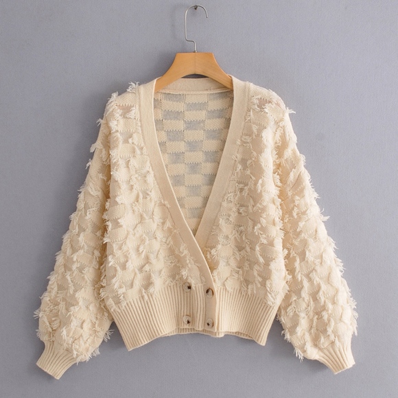Sweaters - tassel button up knit cardigan
